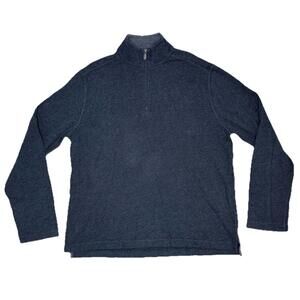 J Crew Mens XL Sueded Jersey 1/4 Zip Pullover Sweater Charcoal Gray Long Sleeve